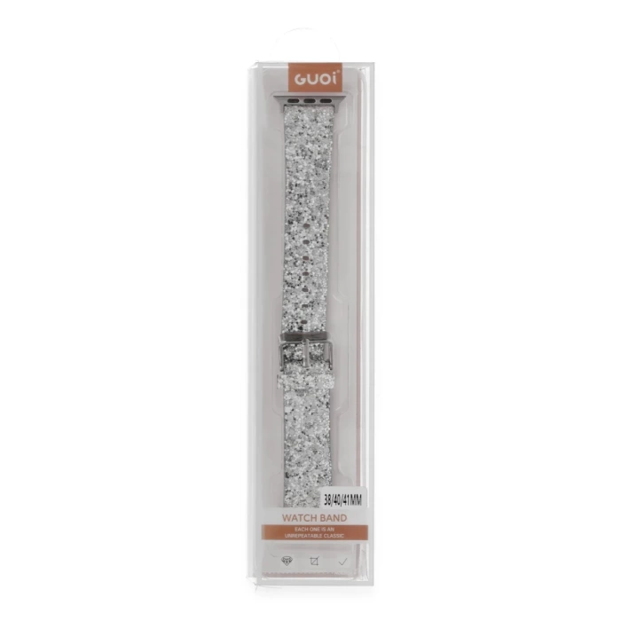 Newface Apple Watch 38mm Starry Taşlı Kordon - Gümüş
