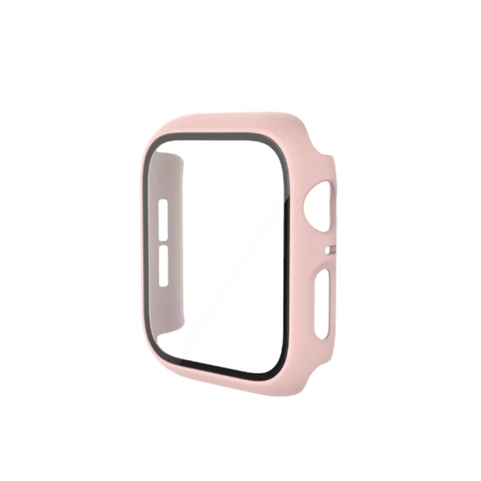 Newface Apple Watch 40mm Camlı Kasa Ekran Koruyucu - Pembe