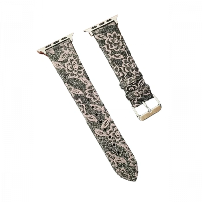 Newface Apple Watch 42mm Creeper Desenli Kordon - Kahverengi