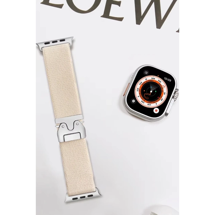 Newface Apple Watch 42mm Forest Kumaş Kordon - Krem
