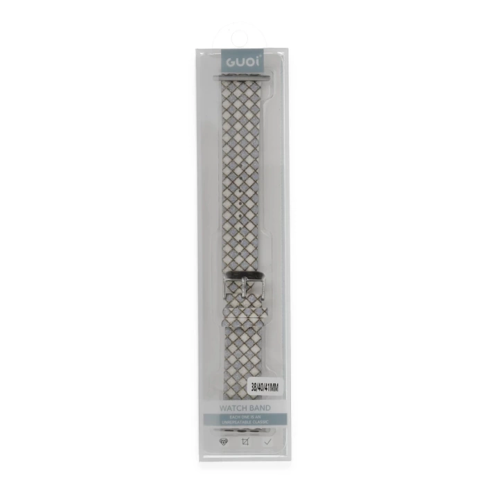 Newface Apple Watch 42mm Karo Motif Kordon - Lila