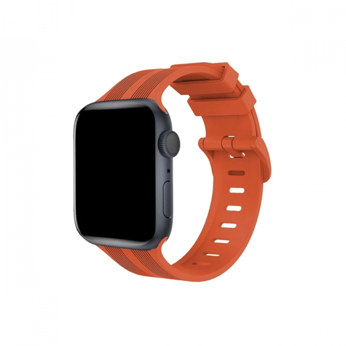 Newface Apple Watch 42mm KR408 Çizgili Silikon Kordon