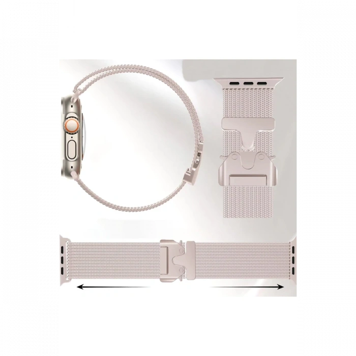Newface Apple Watch 42mm Milano Metal Kordon - Yıldız Işığı