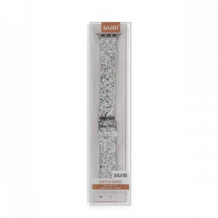 Newface Apple Watch 42mm Starry Taşlı Kordon - Gümüş