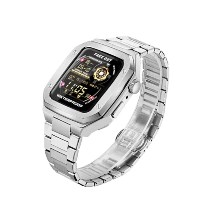 Newface Apple Watch 44mm Metal Petek Kasalı Kordon