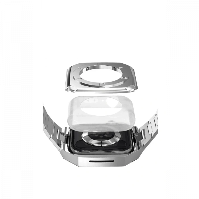 Newface Apple Watch 44mm Metal Petek Kasalı Kordon