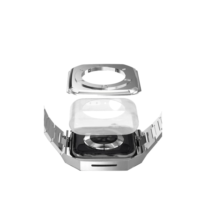 Newface Apple Watch 44mm Metal Petek Kasalı Kordon