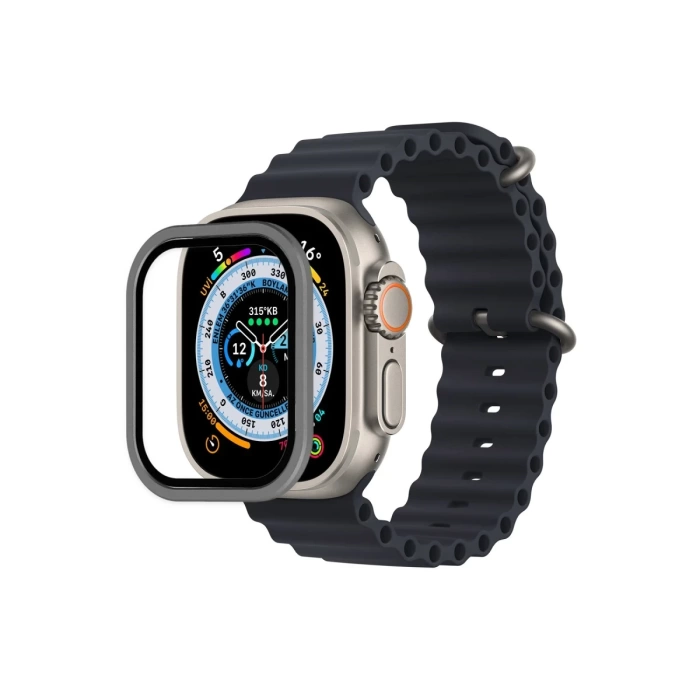 Newface Apple Watch Ultra 49mm Alüminyum Kasa Cam Ekran Koruyucu