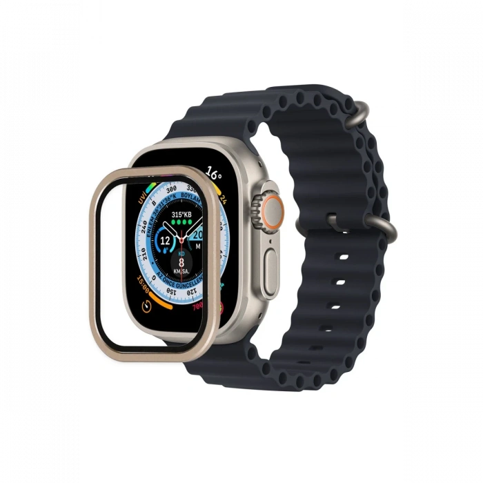 Newface Apple Watch Ultra 49mm Alüminyum Kasa Cam Ekran Koruyucu