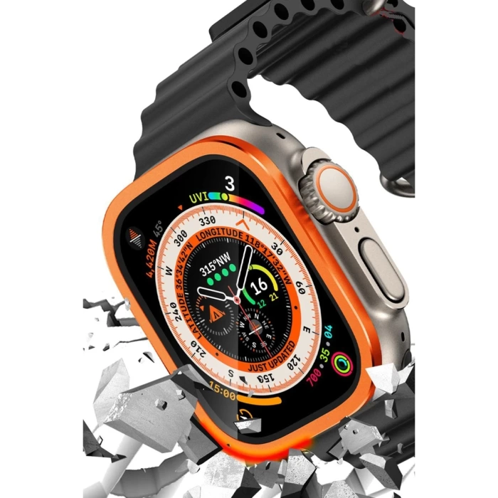 Newface Apple Watch Ultra 49mm Alüminyum Kasa Cam Ekran Koruyucu