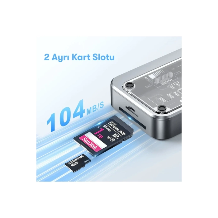 Newface Dönüştürücü 10in1 Hub SW10V - Gri