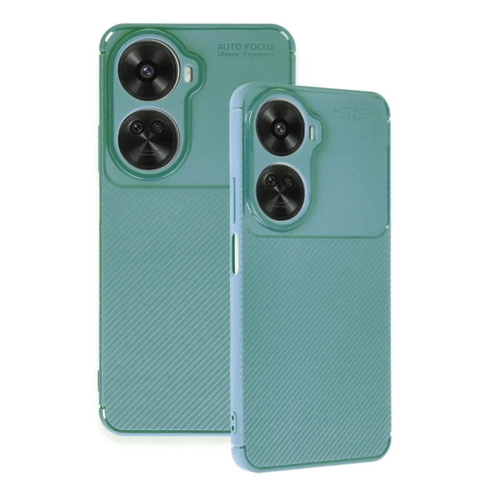 Newface Huawei Nova 12 SE Kılıf Auto Focus Karbon Kapak - Koyu Yeşil