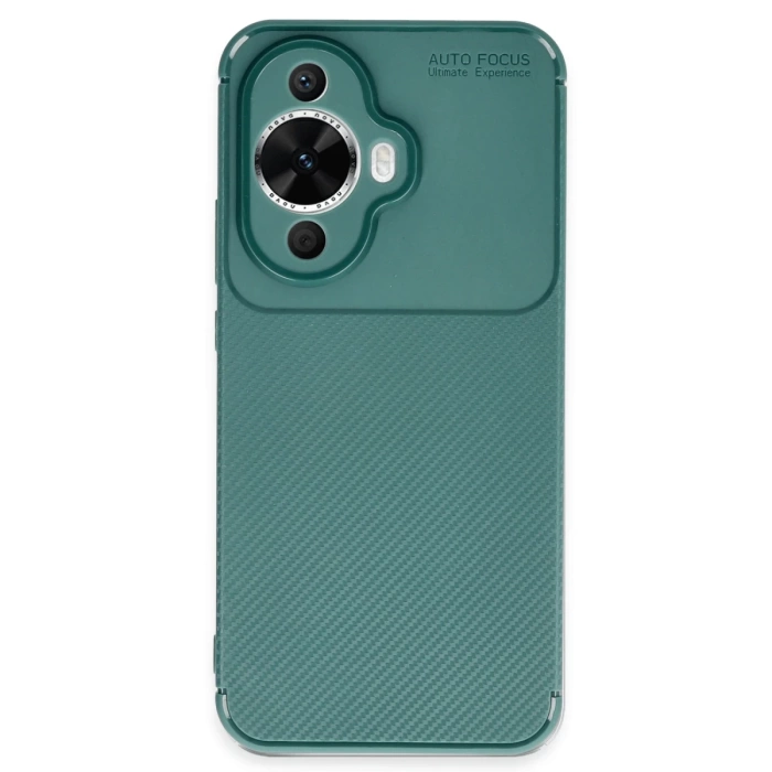 Newface Huawei Nova 12S Kılıf Auto Focus Karbon Kapak - Koyu Yeşil