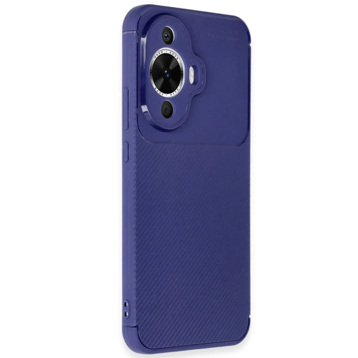 Newface Huawei Nova 12S Kılıf Auto Focus Karbon Kapak - Lacivert