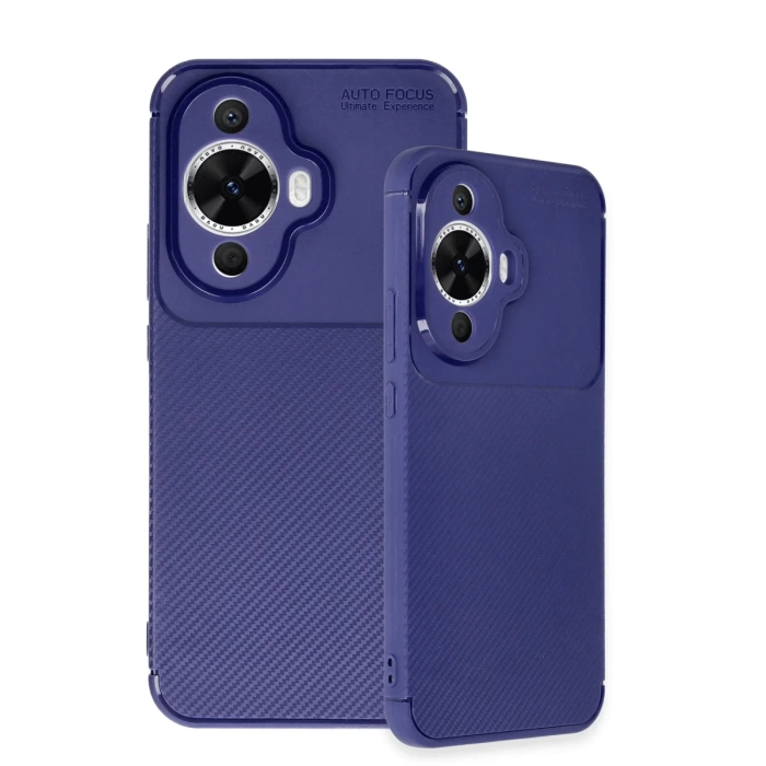 Newface Huawei Nova 12S Kılıf Auto Focus Karbon Kapak - Lacivert