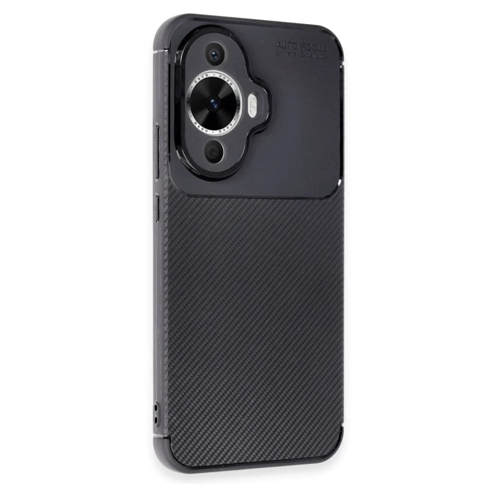 Newface Huawei Nova 12S Kılıf Auto Focus Karbon Kapak - Siyah