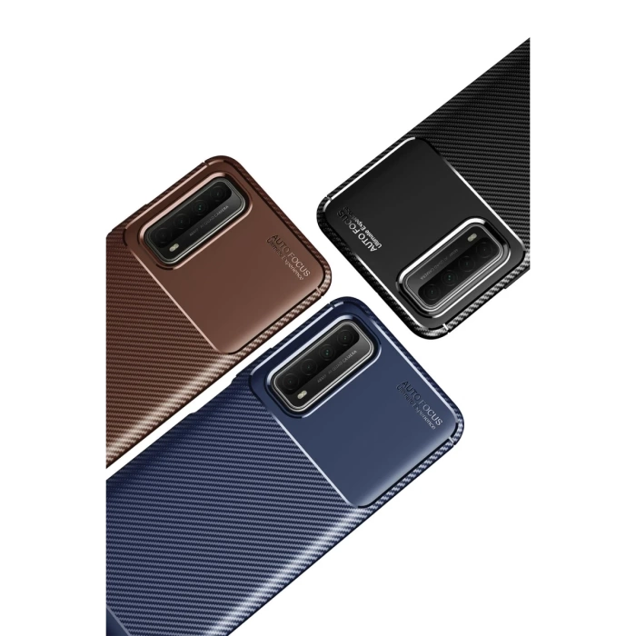 Newface Huawei P Smart 2021 Kılıf Auto Focus Karbon Kapak