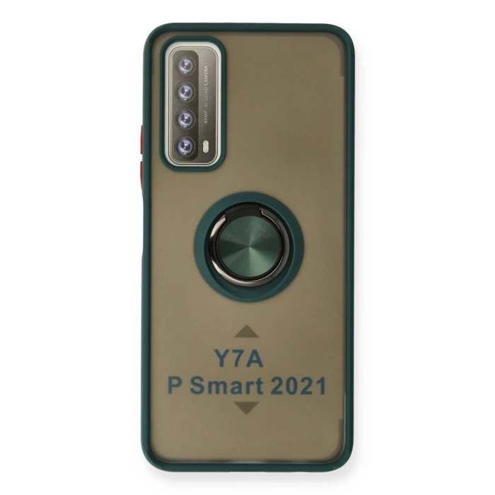 Newface Huawei P Smart 2021 Kılıf Montreal Yüzüklü Silikon Kapak