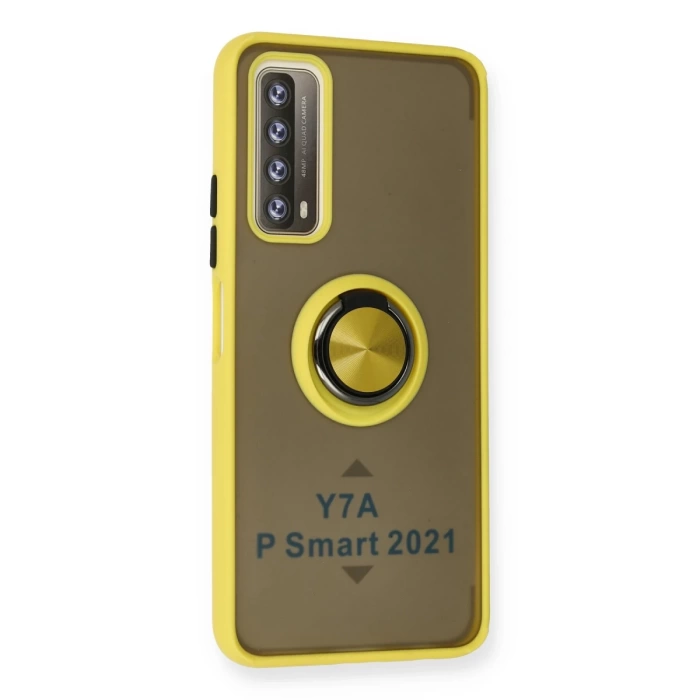 Newface Huawei P Smart 2021 Kılıf Montreal Yüzüklü Silikon Kapak