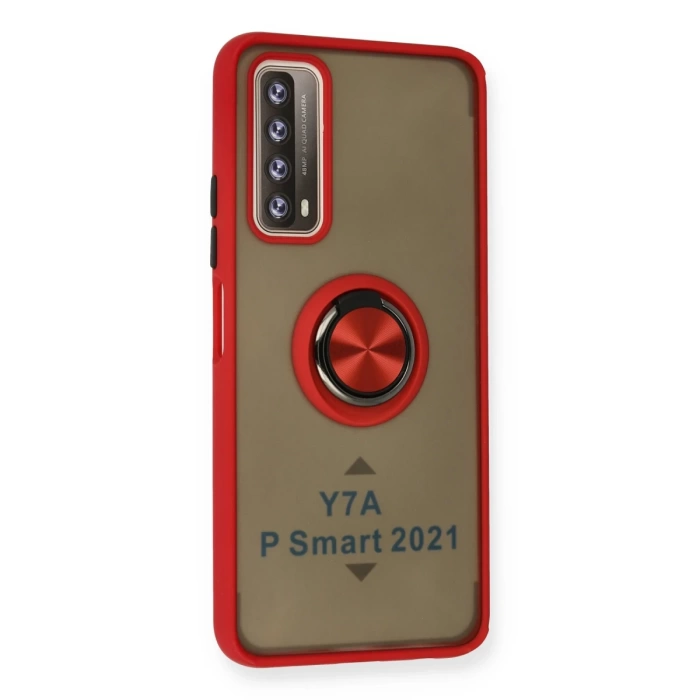 Newface Huawei P Smart 2021 Kılıf Montreal Yüzüklü Silikon Kapak