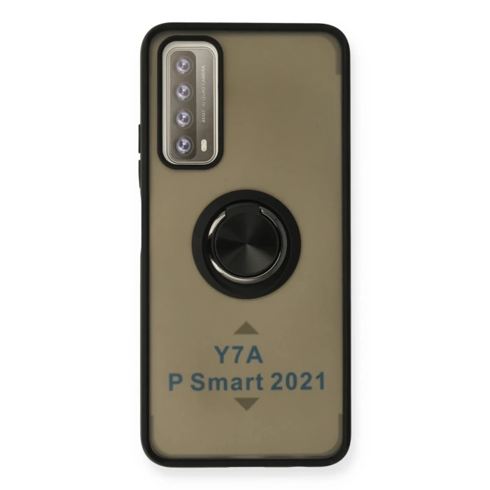 Newface Huawei P Smart 2021 Kılıf Montreal Yüzüklü Silikon Kapak