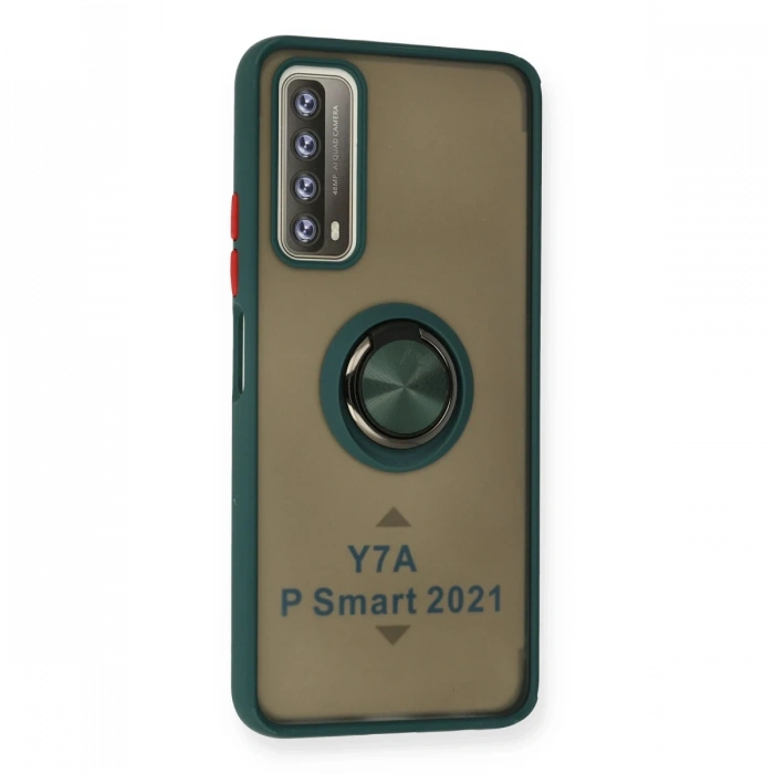 Newface Huawei P Smart 2021 Kılıf Montreal Yüzüklü Silikon Kapak