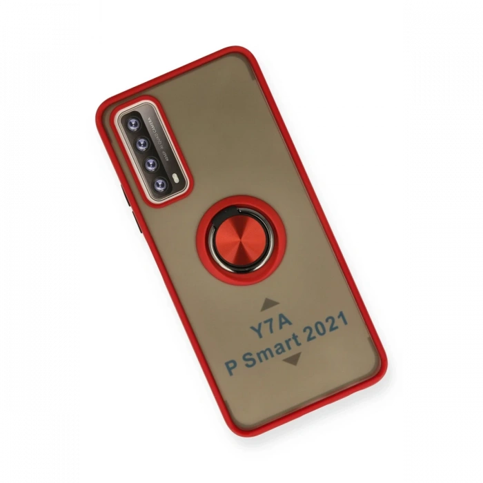 Newface Huawei P Smart 2021 Kılıf Montreal Yüzüklü Silikon Kapak