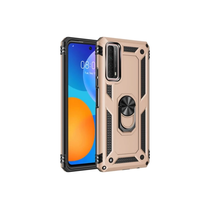 Newface Huawei P Smart 2021 Kılıf Sofya Yüzüklü Silikon Kapak
