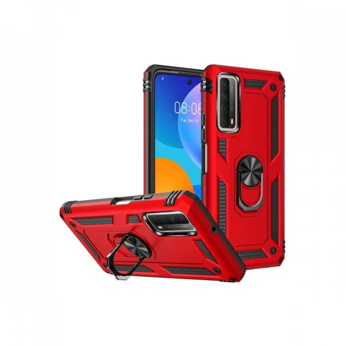 Newface Huawei P Smart 2021 Kılıf Sofya Yüzüklü Silikon Kapak