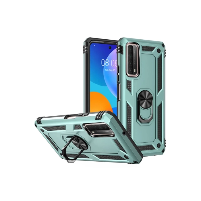 Newface Huawei P Smart 2021 Kılıf Sofya Yüzüklü Silikon Kapak