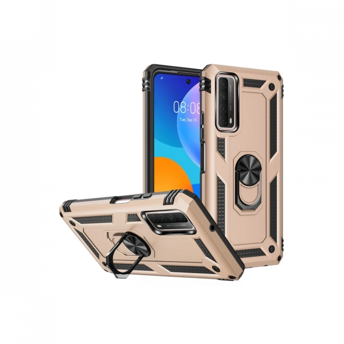 Newface Huawei P Smart 2021 Kılıf Sofya Yüzüklü Silikon Kapak