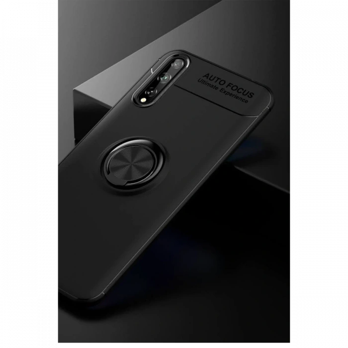 Newface Huawei P Smart S Kılıf Range Yüzüklü Silikon - Siyah