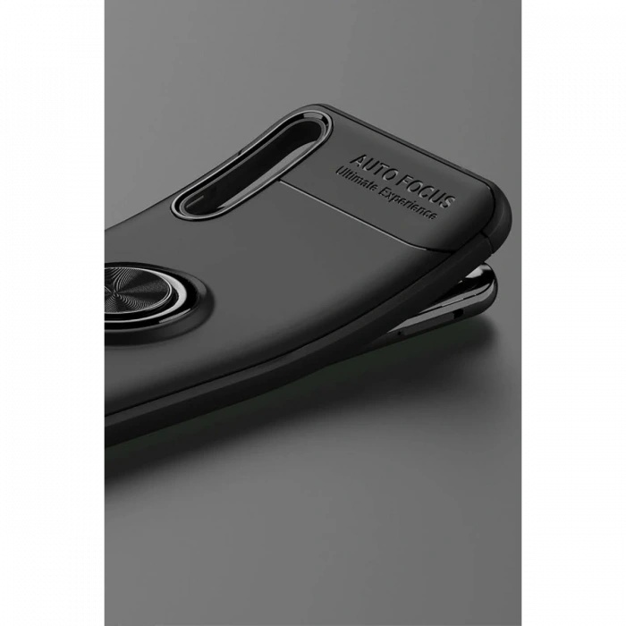 Newface Huawei P Smart S Kılıf Range Yüzüklü Silikon - Siyah