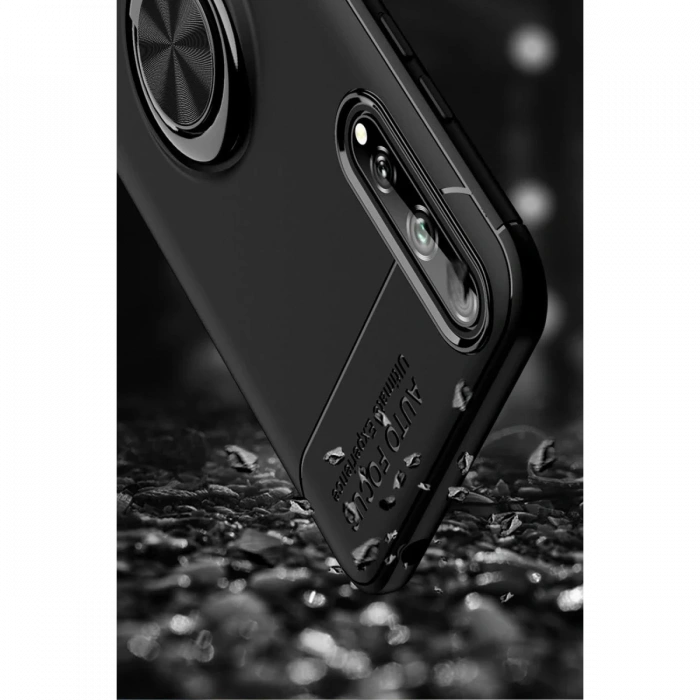 Newface Huawei P Smart S Kılıf Range Yüzüklü Silikon - Siyah