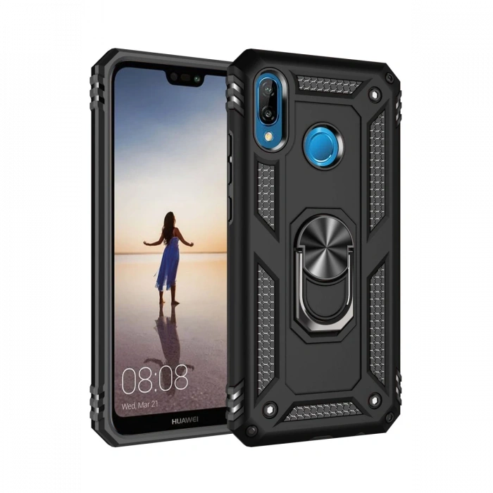 Newface Huawei P20 Lite Kılıf Sofya Yüzüklü Silikon Kapak