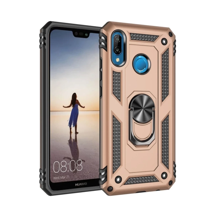 Newface Huawei P20 Lite Kılıf Sofya Yüzüklü Silikon Kapak
