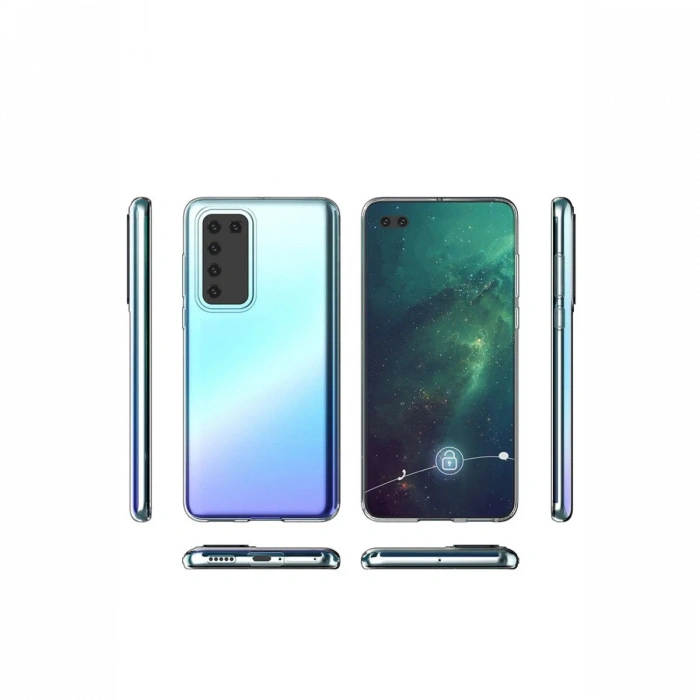 Newface Huawei P40 Kılıf Lüx Şeffaf Silikon - Şeffaf