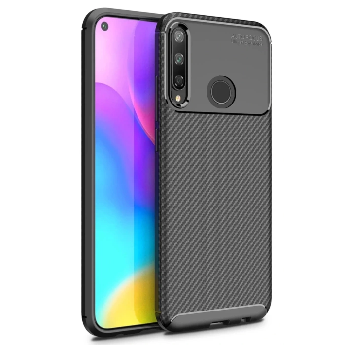 Newface Huawei P40 Lite E Kılıf Auto Focus Karbon Kapak