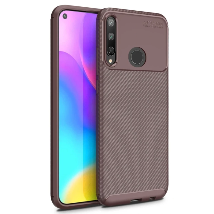 Newface Huawei P40 Lite E Kılıf Auto Focus Karbon Kapak