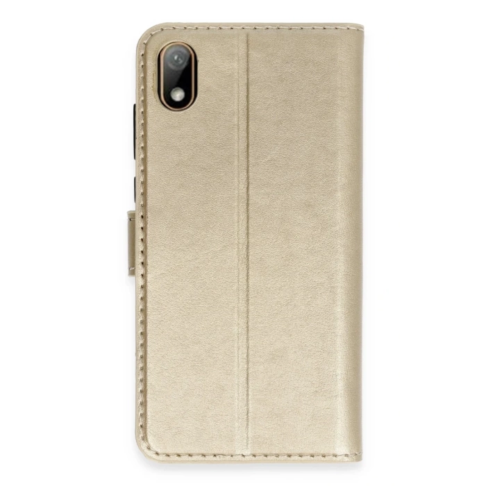 Newface Huawei Y5 2019 Kılıf Trend S Plus Kapaklı Kılıf - Gold