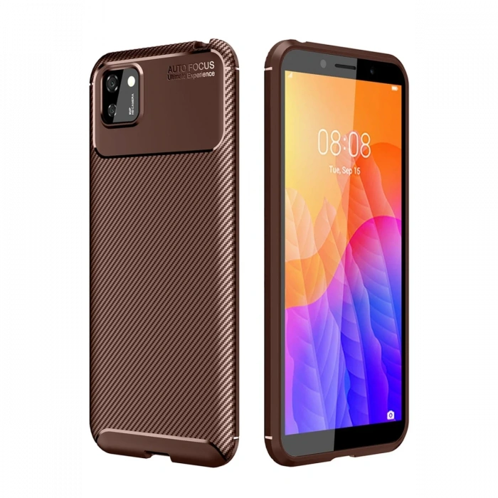 Newface Huawei Y5P Kılıf Auto Focus Karbon Kapak