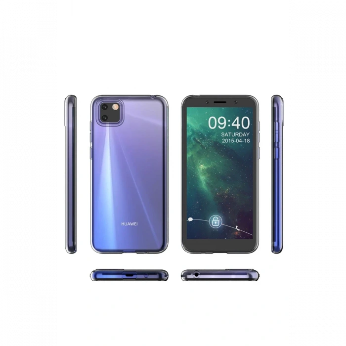 Newface Huawei Y5P Kılıf Lüx Şeffaf Silikon - Şeffaf