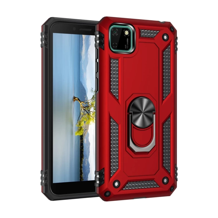 Newface Huawei Y5P Kılıf Sofya Yüzüklü Silikon Kapak