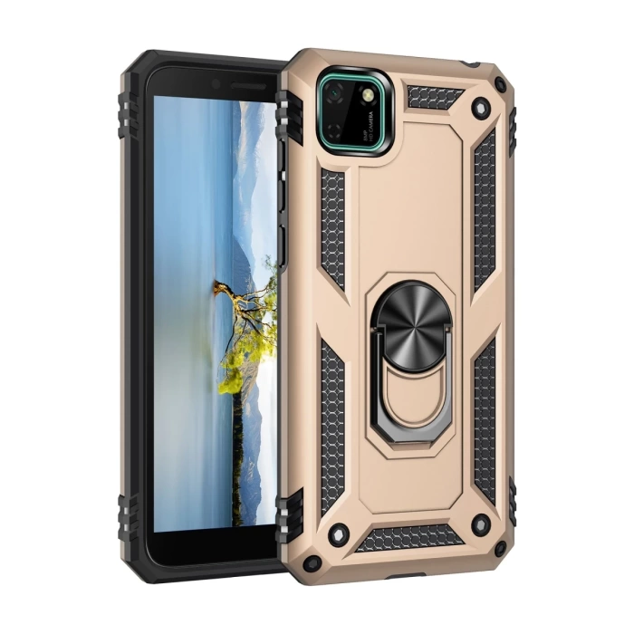 Newface Huawei Y5P Kılıf Sofya Yüzüklü Silikon Kapak