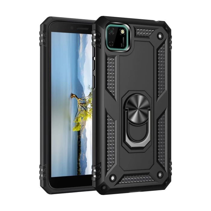 Newface Huawei Y5P Kılıf Sofya Yüzüklü Silikon Kapak