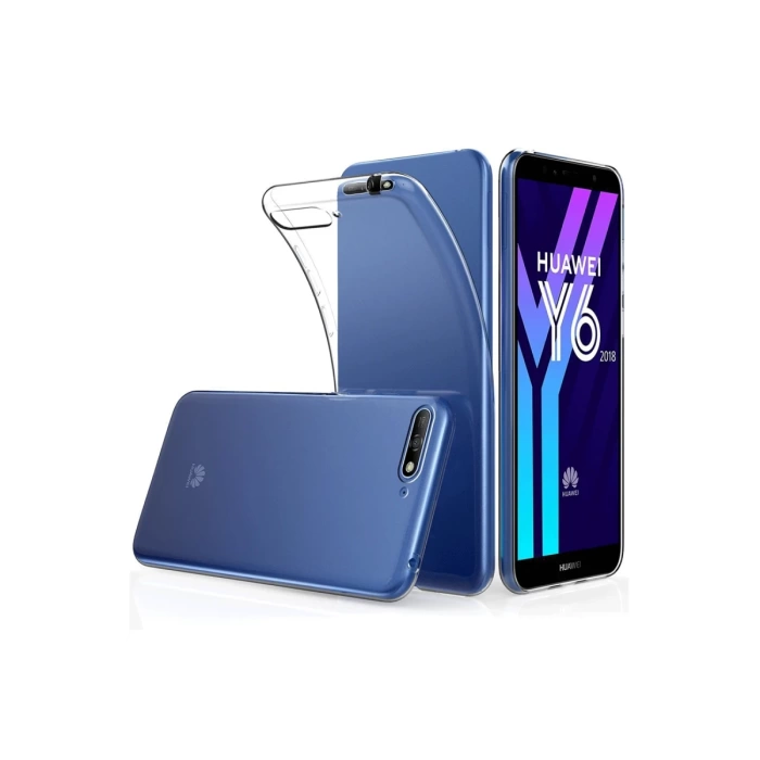 Newface Huawei Y6 2018 Kılıf Lüx Şeffaf Silikon