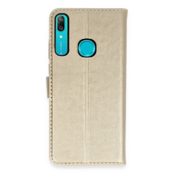 Newface Huawei Y6 Prime Kılıf Trend S Plus Kapaklı Kılıf - Gold