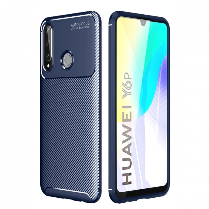 Newface Huawei Y6P Kılıf Auto Focus Karbon Kapak