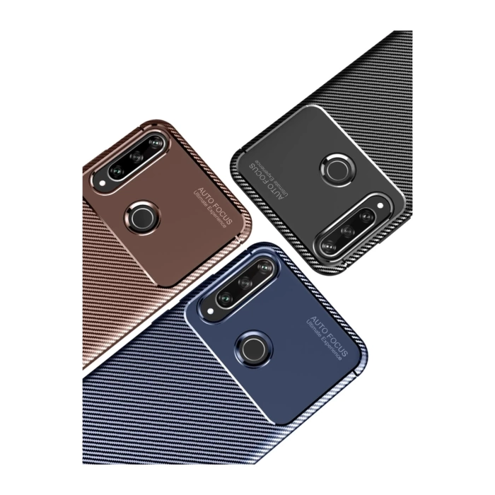 Newface Huawei Y6P Kılıf Auto Focus Karbon Kapak
