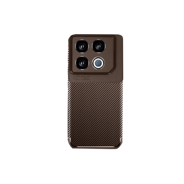 Newface İnfinix GT 20 Pro Kılıf Auto Focus Karbon Kapak - Kahverengi